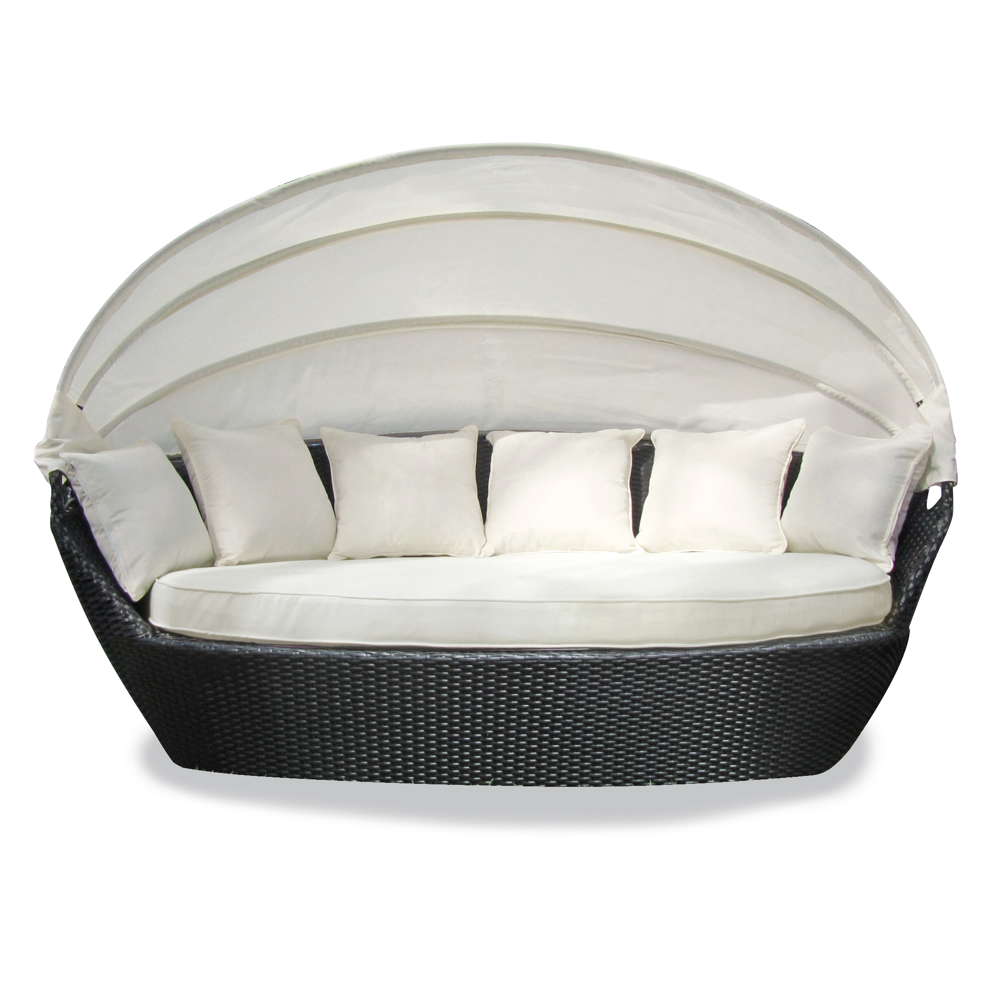 Premium Poly Rattan Sitzmuschel XXL Sonneninsel Sonnenliege Strandkorb Garten Lounge Muschel