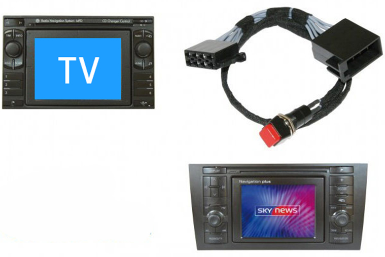 Original Kufatec TV DVD Bild Freischaltung für VW Audi MFD / RNS-D / Navi+ Plus