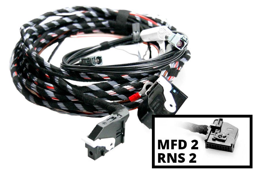 Original Kufatec Kabelbaum RFK Rückfahrkamera für VW Touareg 7L mit Navi RNS 510