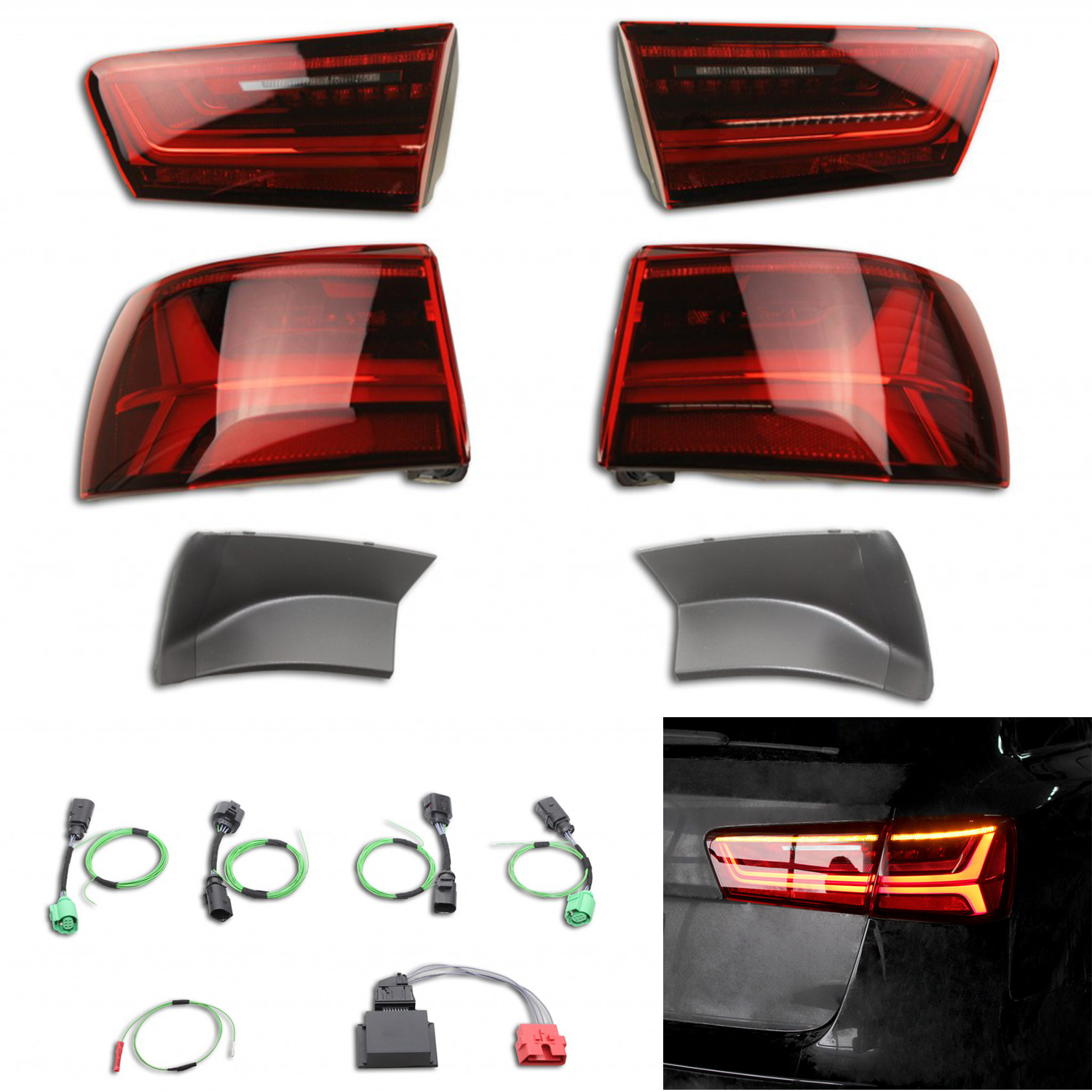 Original Kufatec SET LED Facelift Rückleuchten dynamische Blinker für Audi A6 4G