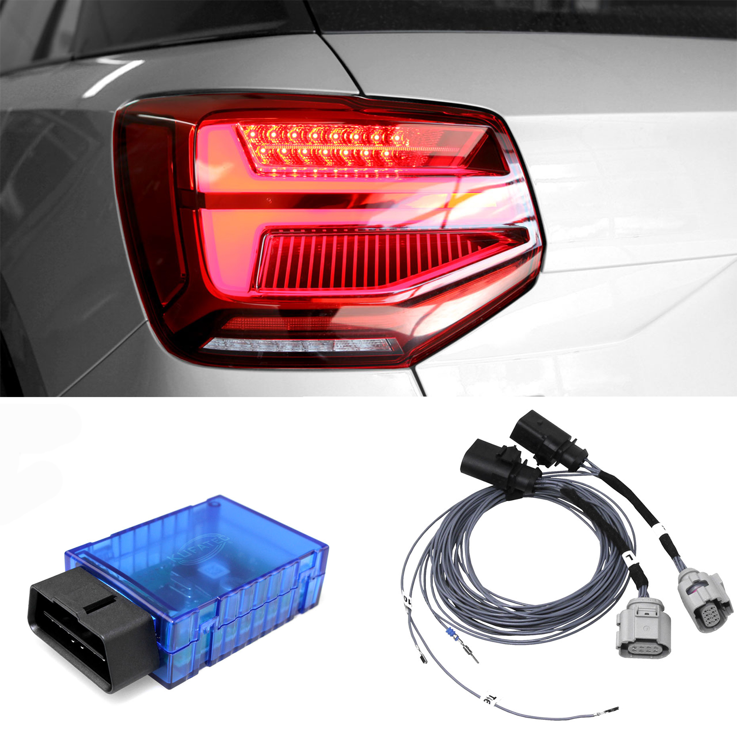 Original Kufatec SET LED Rückleuchten mit dynamischer Blinker für Audi Q2 GA