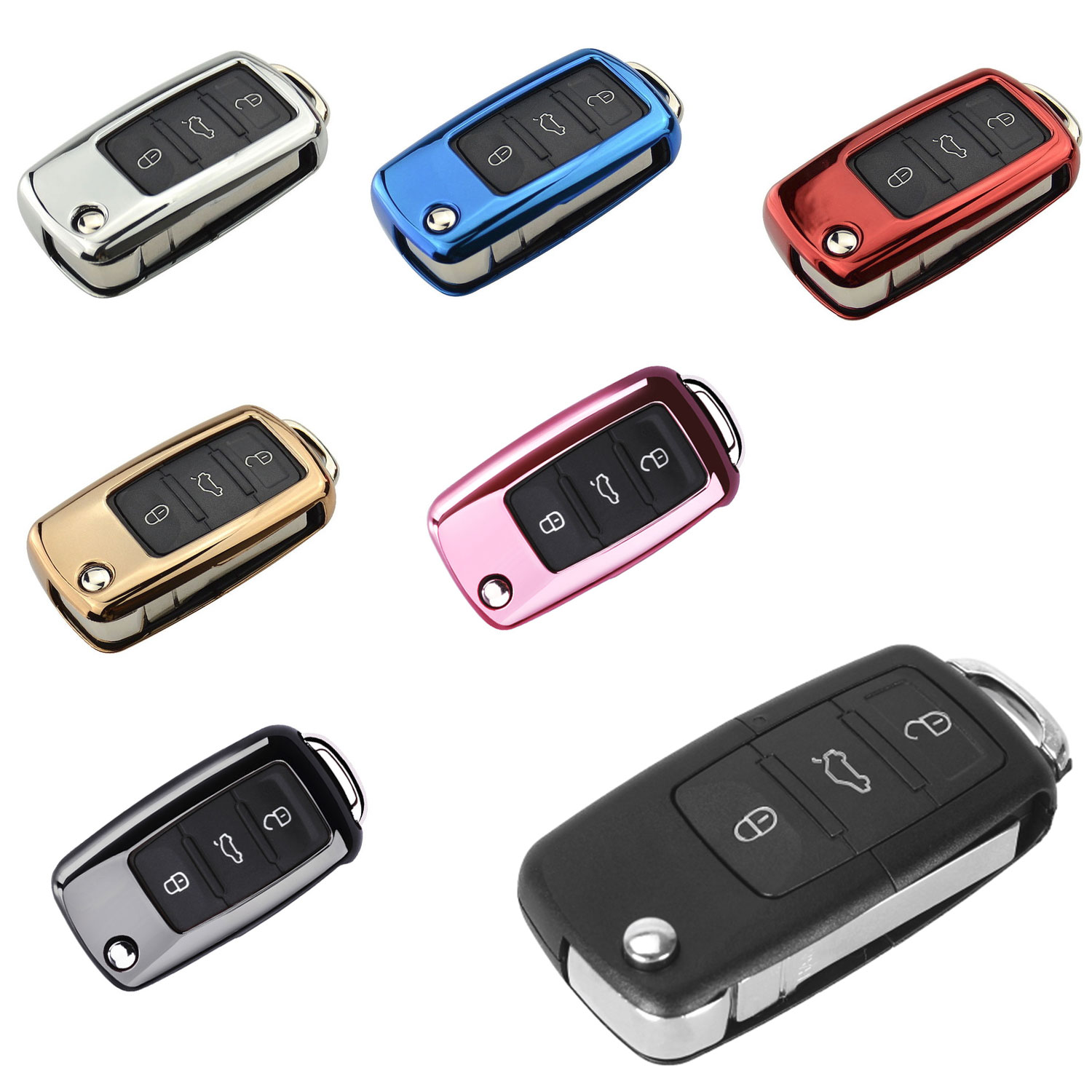 Gehäuse Hülle Tasche Schlüssel für VW Golf Polo Passat Touran T5 Lupo Fox Beetle