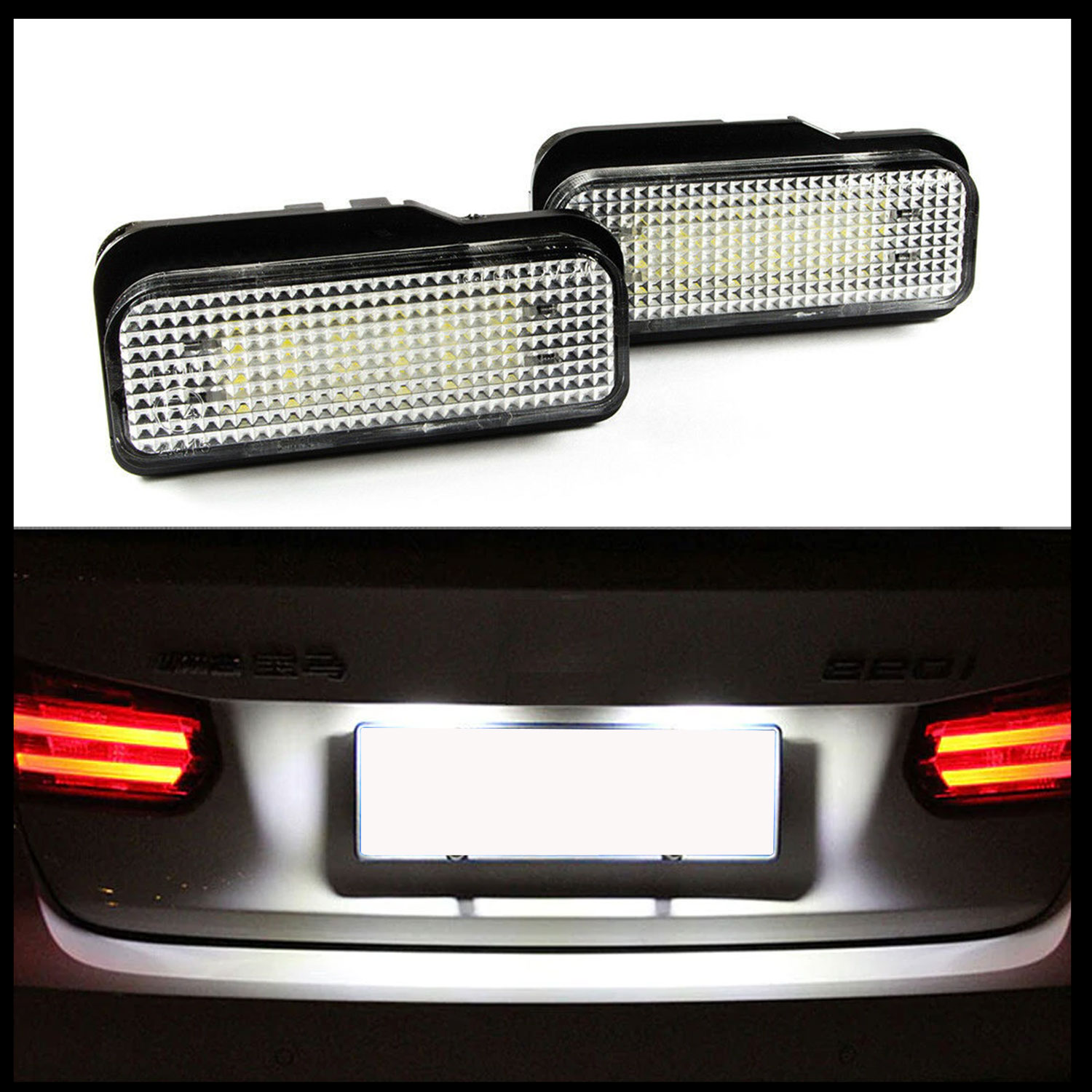 2x LED PREMIUM Kennzeichenbeleuchtung Kennzeichen für Tesla Model S - ab 2012-