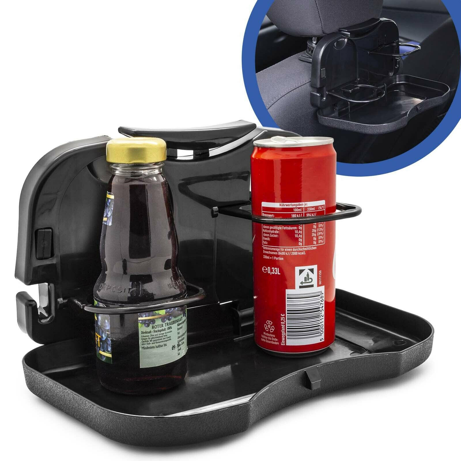 Auto Rück Sitz Getränke Halter Klapp Tisch Dosen Becher Tablett Halterung PKW