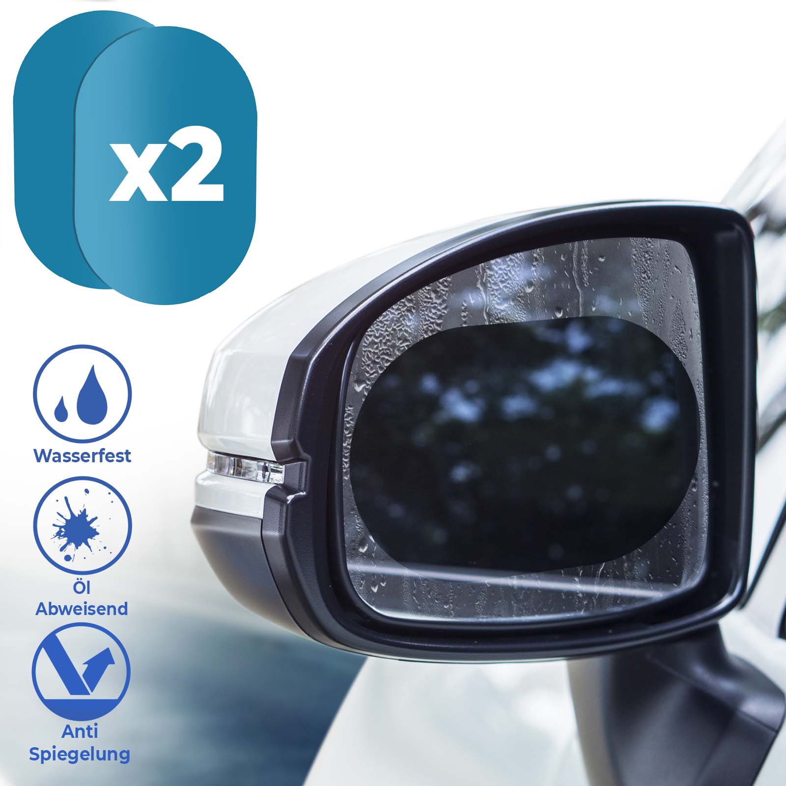 Auto Anti Wasser Nebel Set Film Sticker Rück Spiegel Schutz Folie Kit Universal