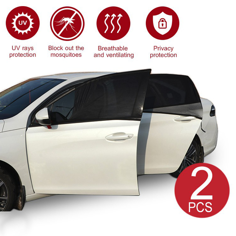 2x Universal Auto Fenster Sonnenschutz Hitze Insekten Schutz Kind Tiere S M L XL