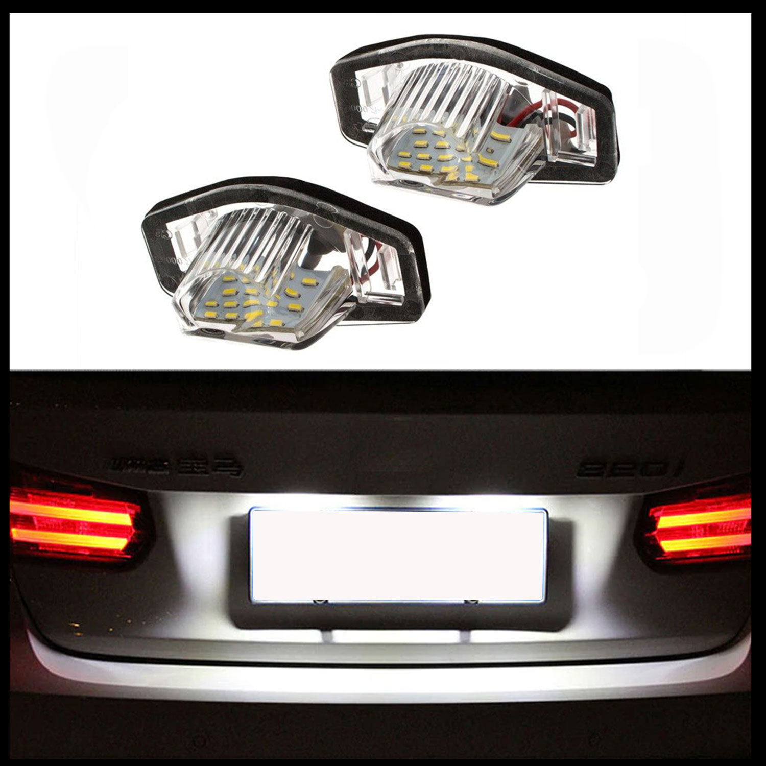 2x LED Kennzeichenbeleuchtung 18 SMD für Honda Jazz Fit Logo Odyssey Stream