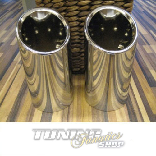 2x Original Endrohre Auspuffblende Blenden in Chrom für Audi ab 65mm Endrohre