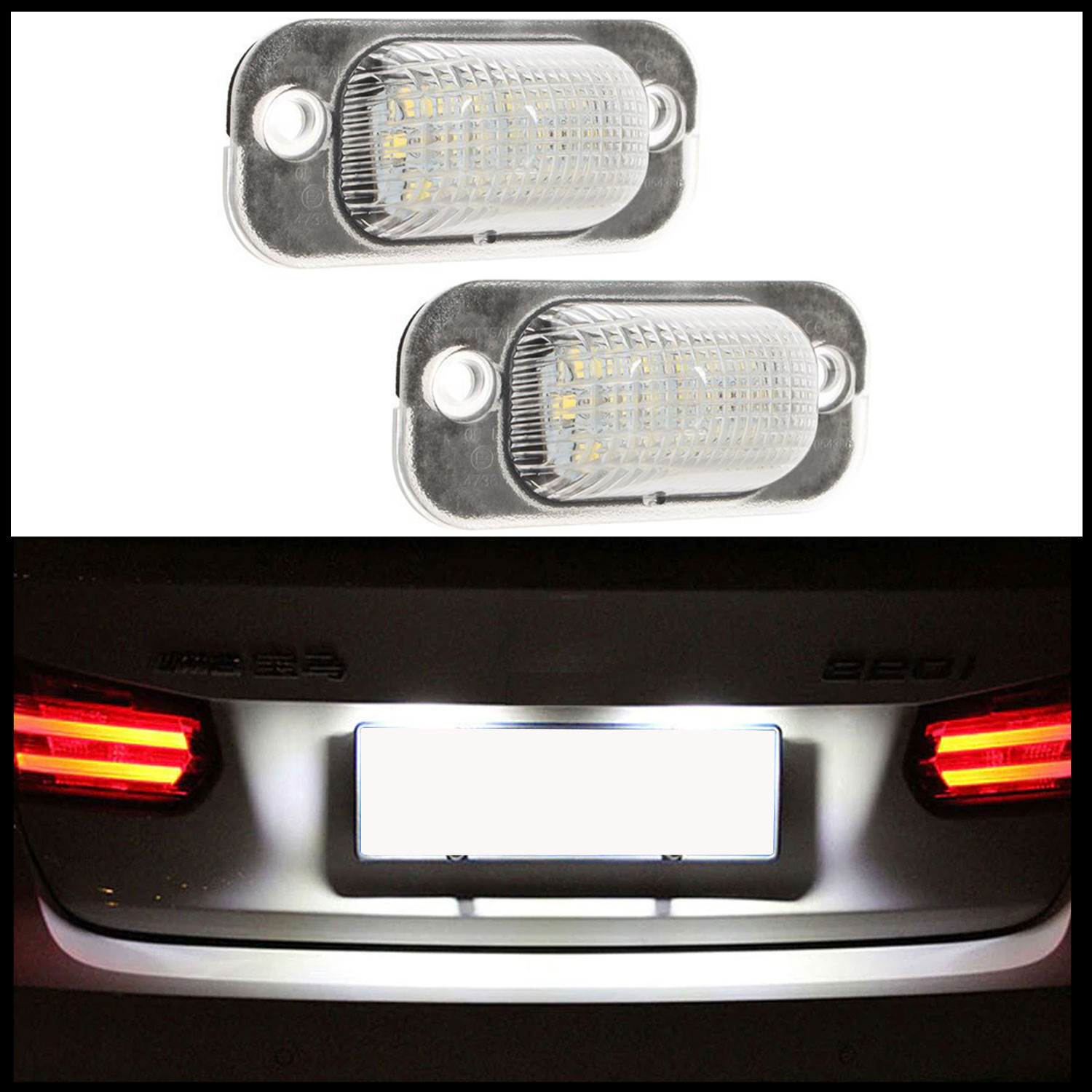2x LED PREMIUM Kennzeichenbeleuchtung für VW Golf 2 II MK2 Jetta Seat Toledo 1L