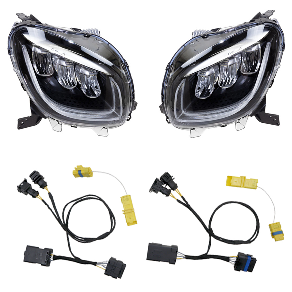 Original Smart VOLL LED Schweinwerfer + Kufatec Adapter Kabel für Smart 453