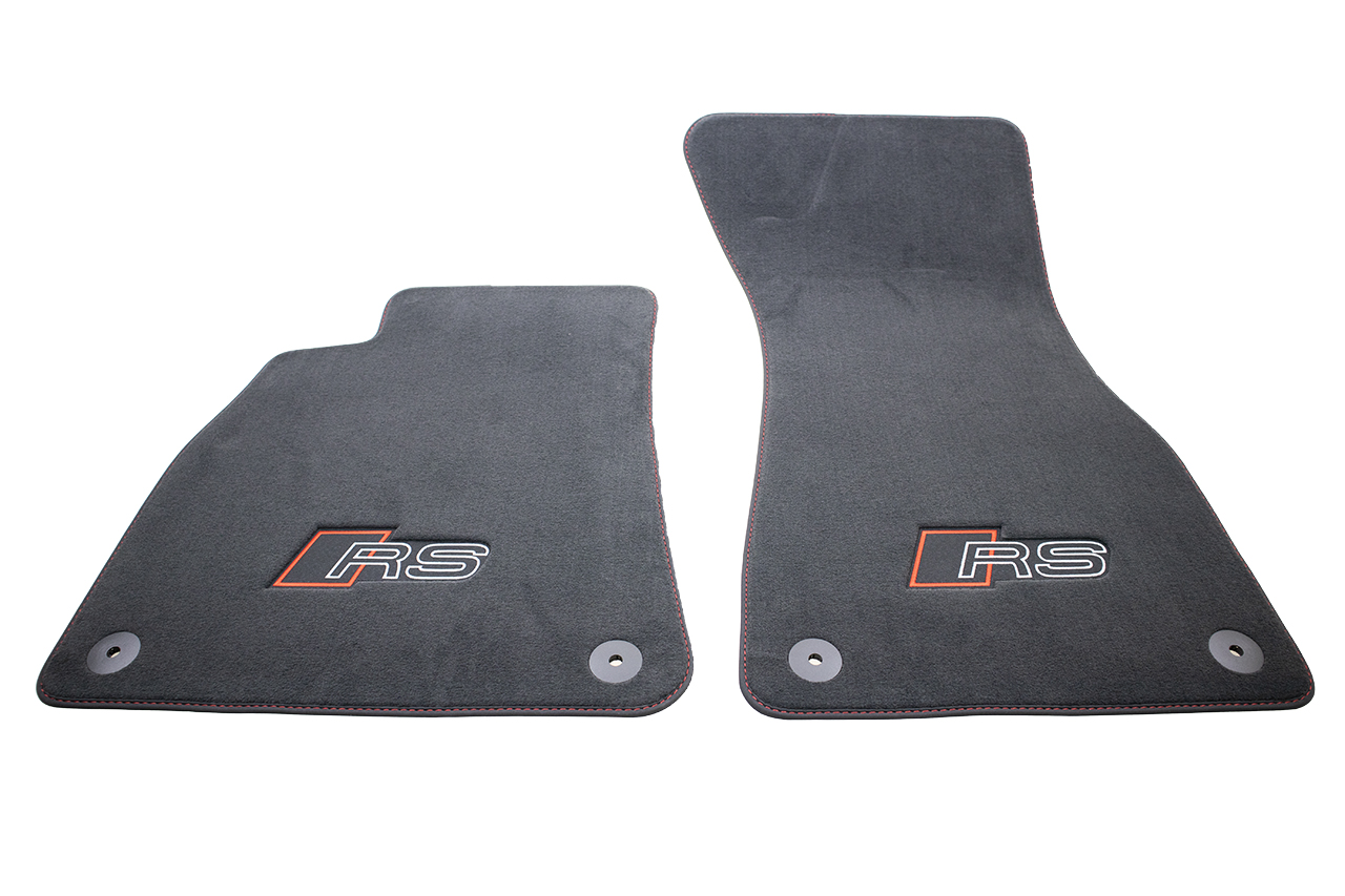 Original Audi RS Velour Fußmatten für VORN + HINTEN Schwarz für Audi A6 C8 A7 4K