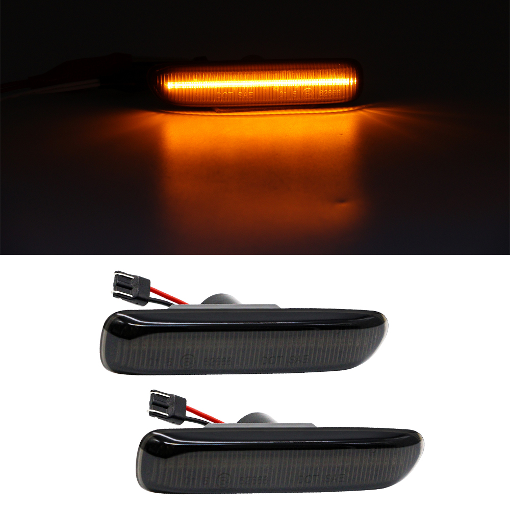 2x LED Seitenblinker Blinker in Schwarz / Smoke SET für BMW 3er E46 Limo Touring Coupe Cabrio Compact