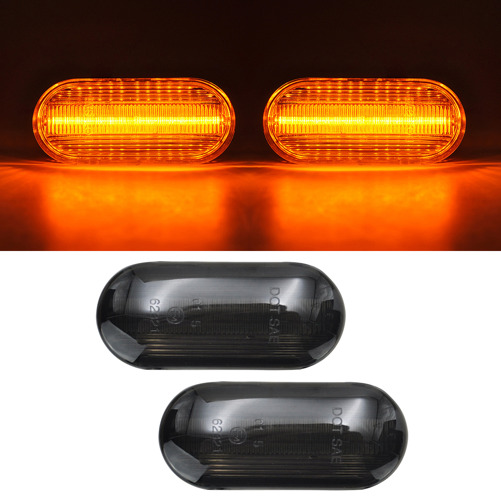 2x LED Seitenblinker Blinker in Schwarz Smoke SET für Seat Ibiza 6L Alhambra Toledo Leon 1M Ford C-Max Fiesta Focus II Galaxy Octavia 1U