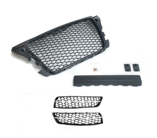 Kühlergrill Sportgrill Wabengrill Grill + Stoßstange Gitter Links + Rechts für Audi A3 8P Facelift 04/2008-2013