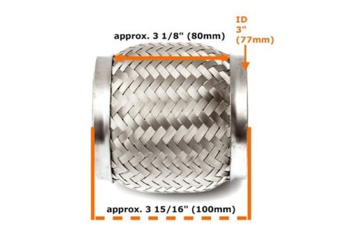 Universal 3 Zoll Flexrohr Flexstück 80mm Flammrohr Hosenrohr 76x100mm