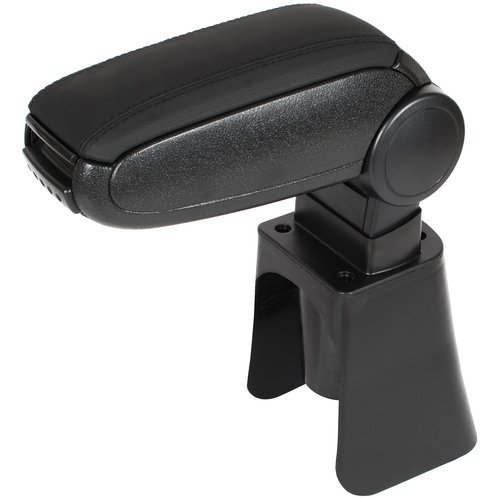 KOMPLETT-SET Mittelarmlehne Armlehne Leder Bezug Schwarz zum einfachen Nachrüsten für Nissan Micra 4 IV K13 ab 2010-