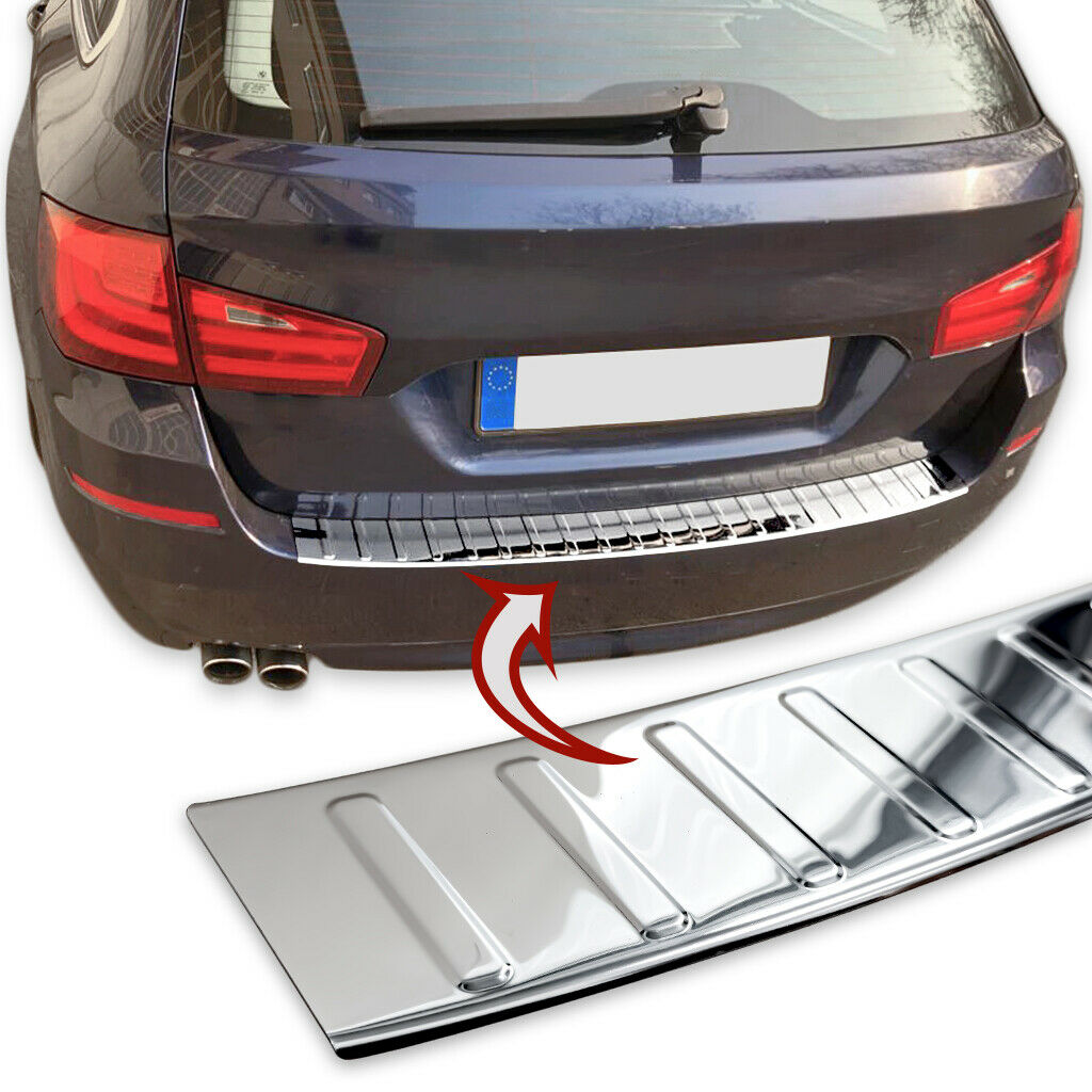 Edelstahl Ladekantenschutz Chrom Stoßstange Schutz Abdeckung mit Abkantung für BMW 5er F11 Touring ab 2010-2017