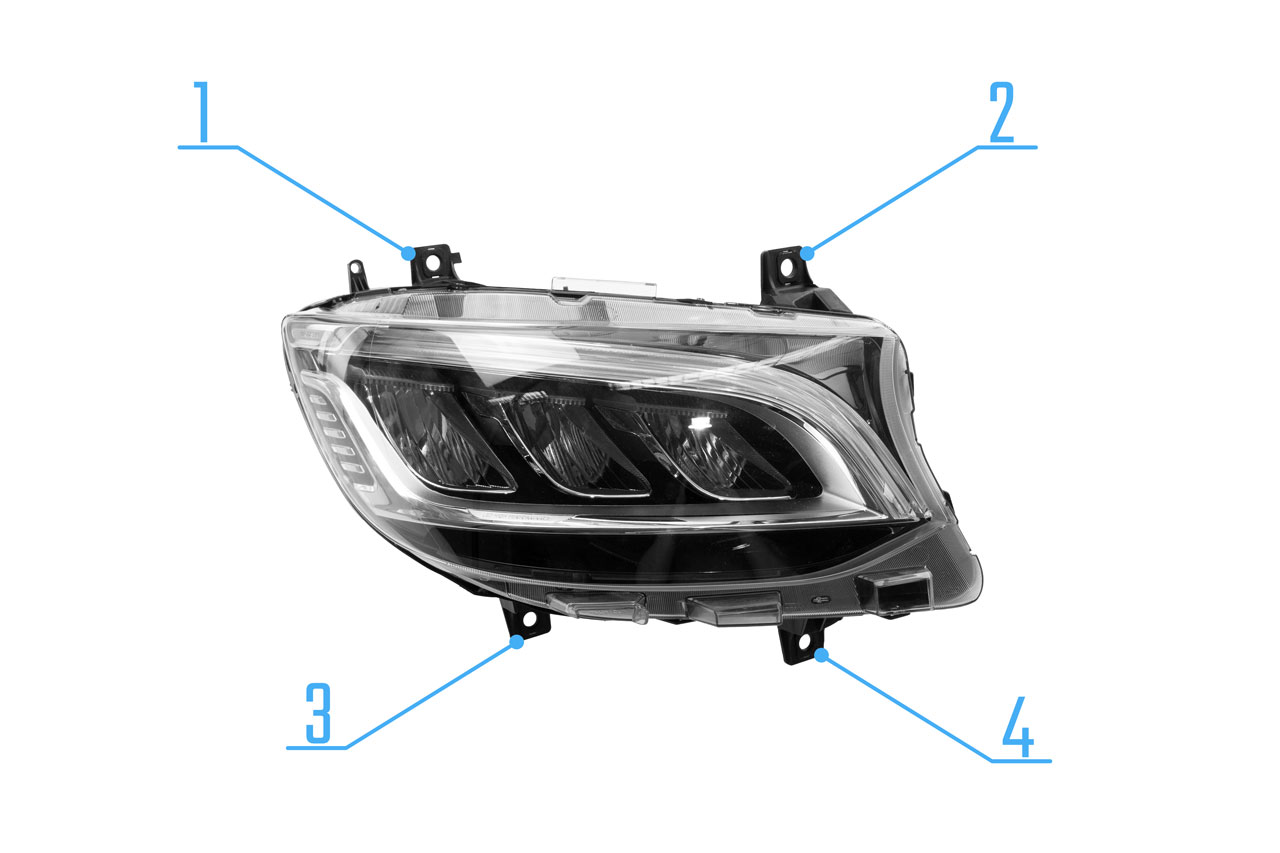 Original Kufatec LED Scheinwerfer Halterung Reparatur Set für Links oder Rechts für Mercedes Sprinter 907 / 910