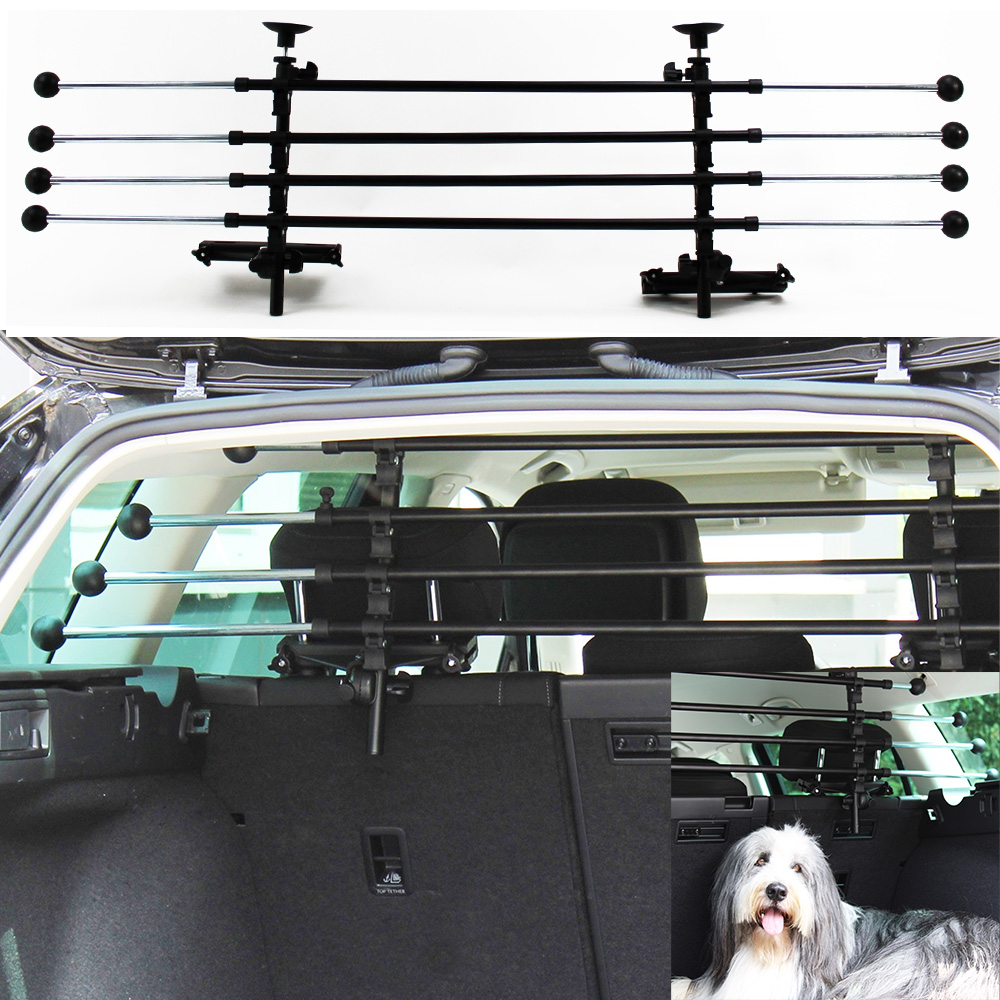 Gepäckraumgitter Kofferraum Auto Hunde Gitter Gepäckgitter Kombi Transportgitter Trenngitter Schutzgitter Universal Verstellbar in Breite 85-145cm und Höhe 34-58cm