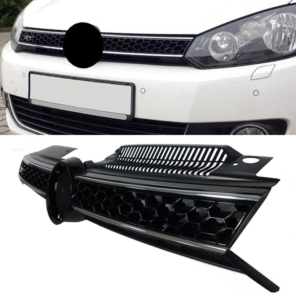 Kühlergrill Sportgrill Grill Gitter für VW Golf 6 Grill im GTD Style ab 2008-2013