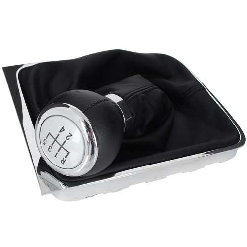 Exklusiver Edition Schaltknauf in Silber / Naht Schwarz / 5-Gang für VW Passat 3C B6