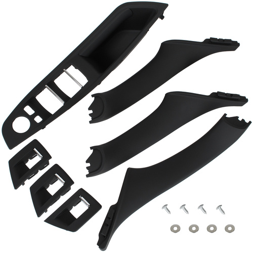 KOMPLETT SET Türgriff Griff Abdeckung Innen VORNE + HINTEN in Schwarz 51417225851 für BMW 5 F10 F11 ab 2009-2017