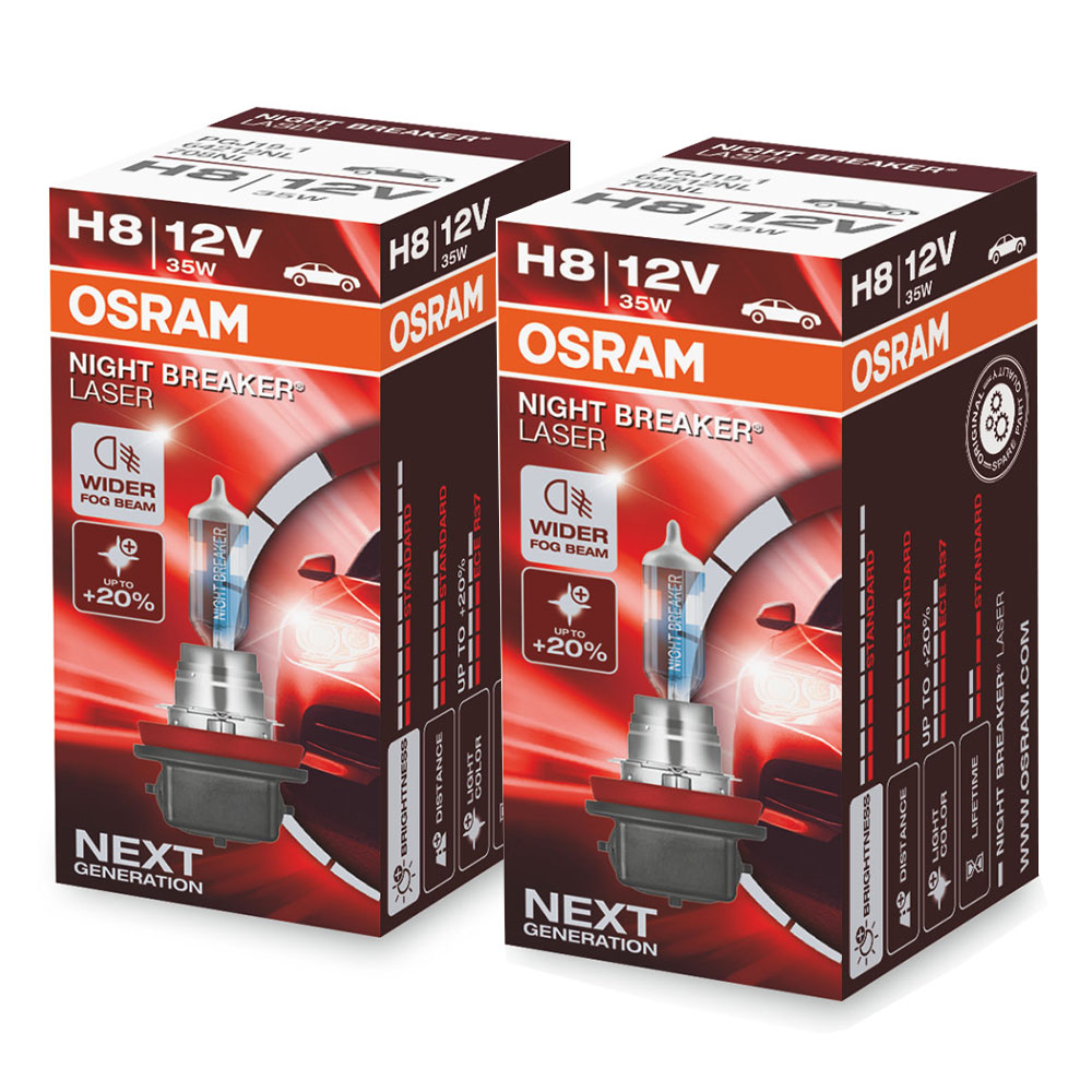 2 Stück OSRAM NIGHT BREAKER LASER +150% Next Generation Lampen Birnen für Scheinwerfer / Fassung H8