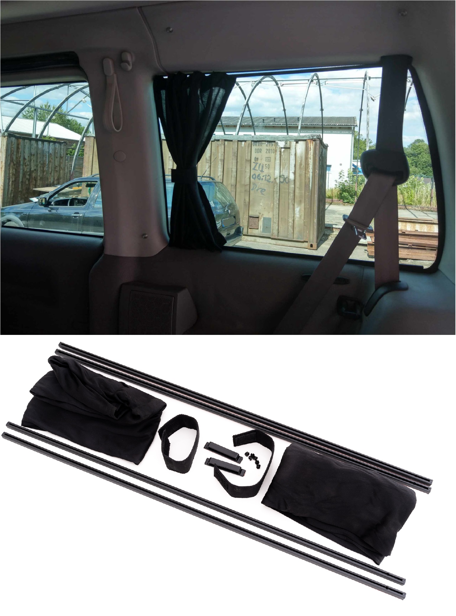 Sonnenschutzgardine Gardinen Sonnenschutz Schwarz für VW T4 IV T5 V T6 VI