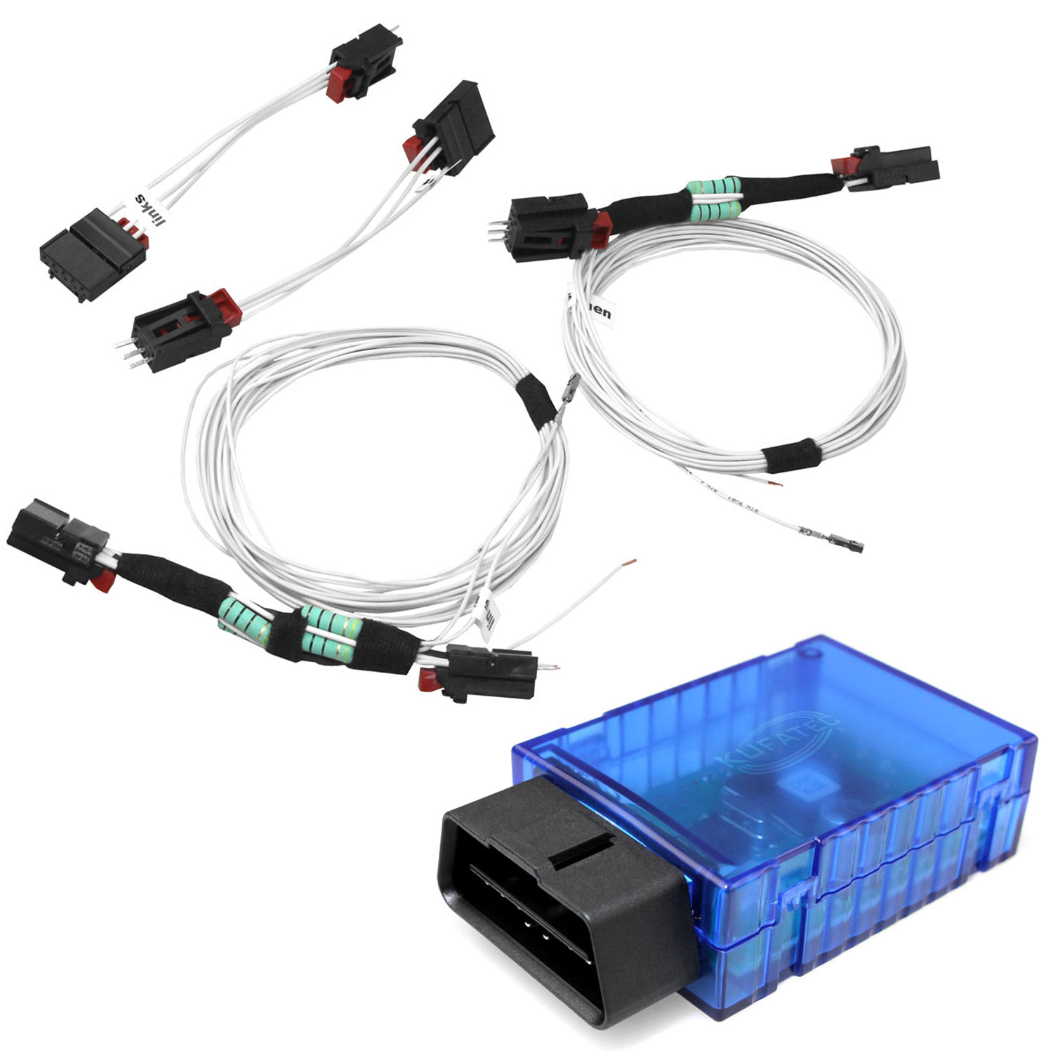 Original Kufatec Kabelsatz Kabelbaum Kabel Adapter & Codier Dongle Nachrüstung LED Heckleuchten für Seat Alhmabra 710 ab 2010-