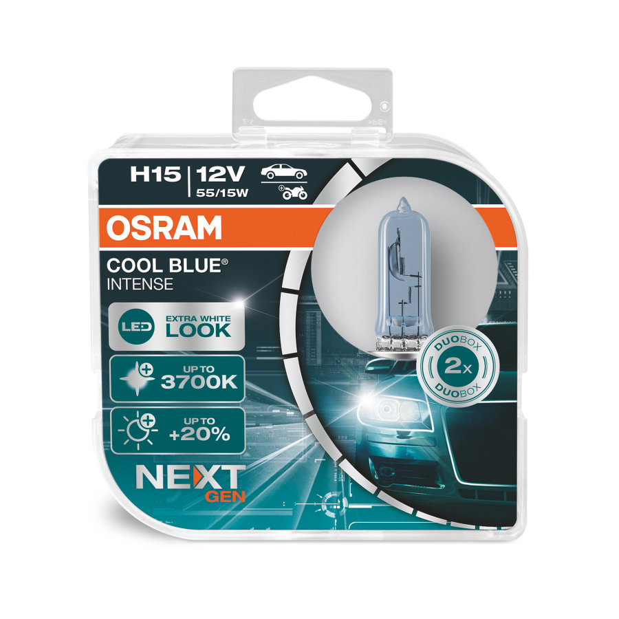 2 Stück OSRAM COOL BLUE INTENSE NEXT GENERATION Lampen Birnen für Scheinwerfer / Fassung H15 55/15W