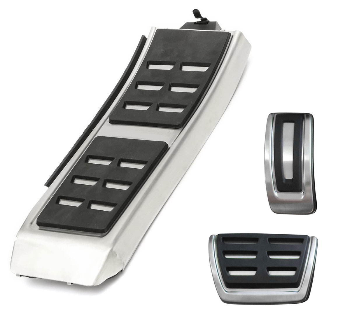 Sport Pedale + Fußstütze (Automatik) in Schwarz / Silber für Audi A4 B8 8K A5 8T 8F A6 4G C7 A7 A8 4H Q5 8R