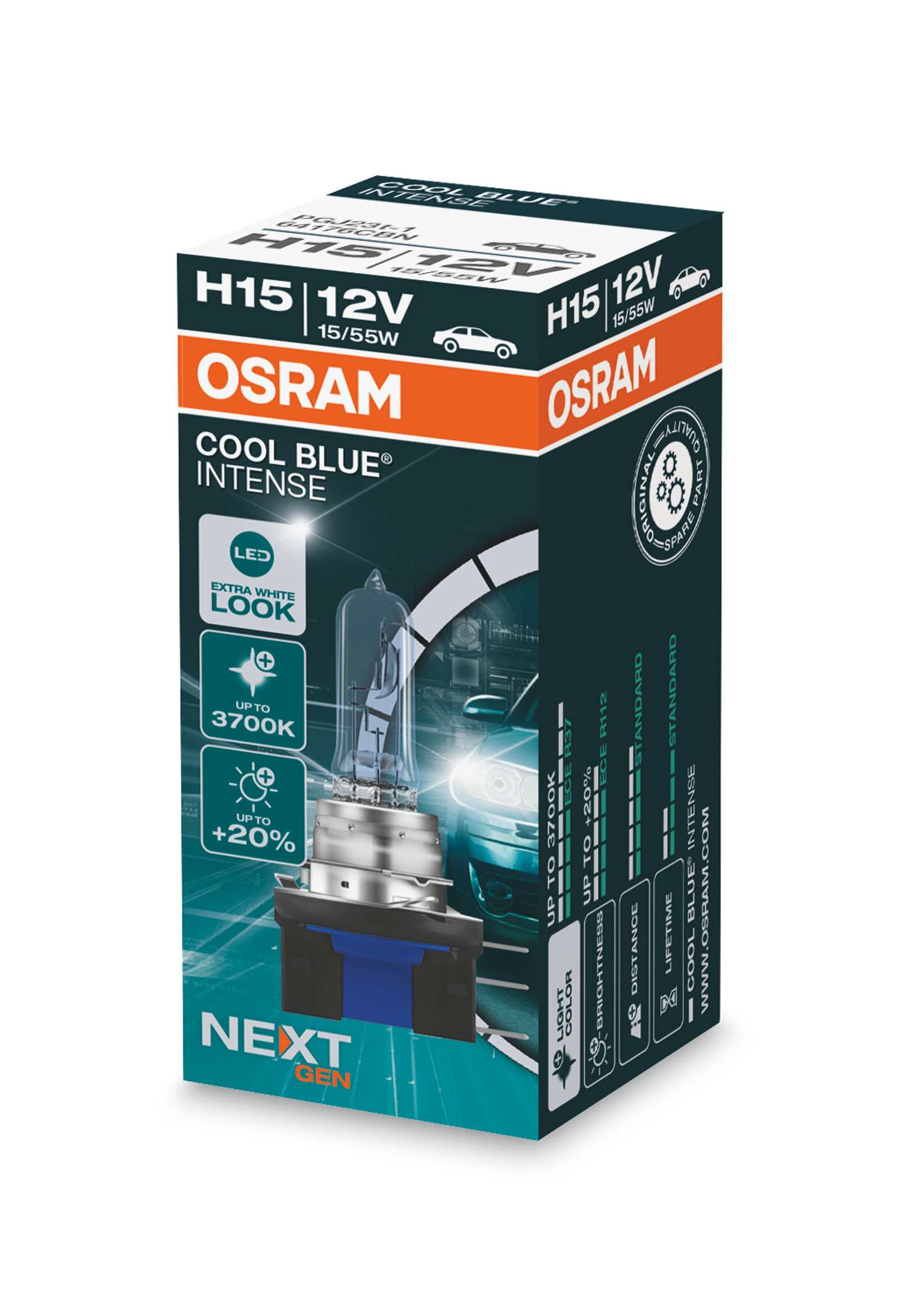 1 Stück OSRAM COOL BLUE INTENSE NEXT GENERATION Lampen Birnen für Scheinwerfer / Fassung H15 15/55W