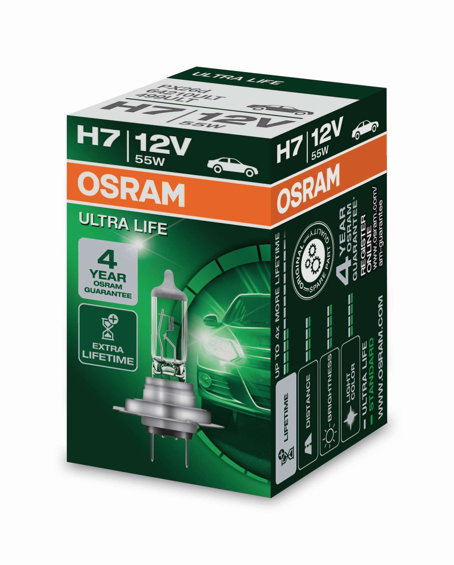 1 Stück OSRAM ULTRA LIFE Lampen Birnen für Fassung H7 12V 55W