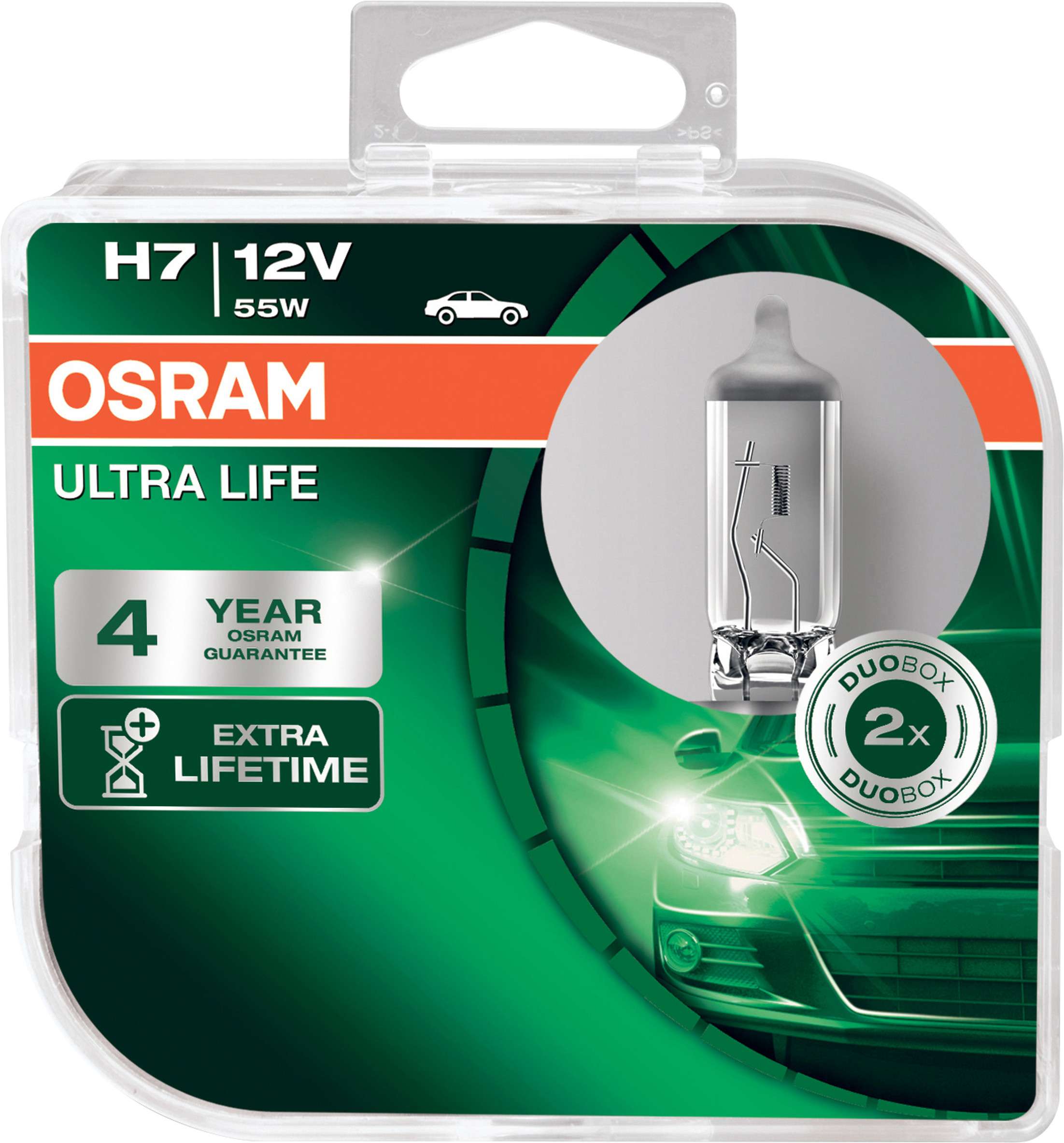 2 Stück OSRAM ULTRA LIFE Lampen Birnen für Fassung H7 55W