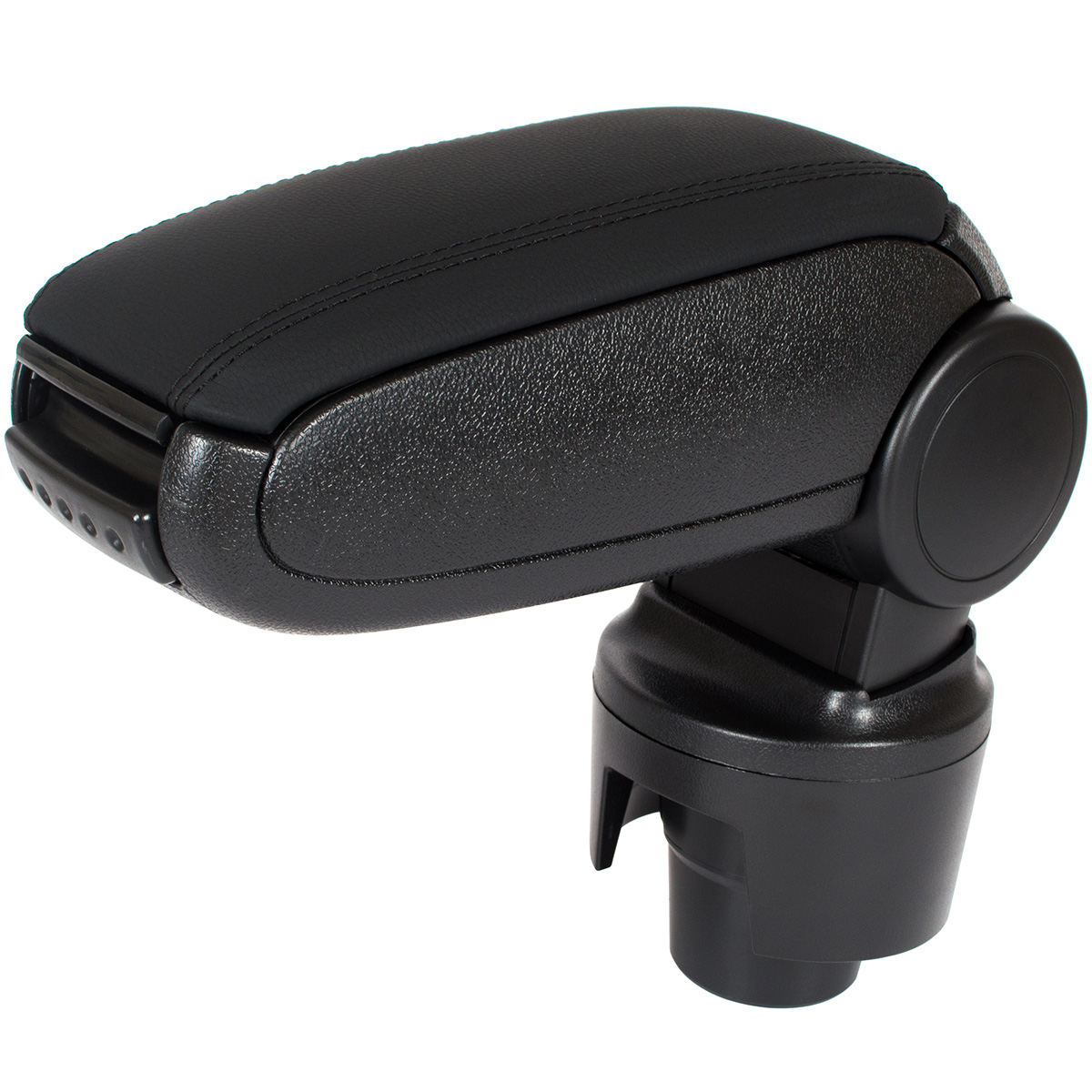 KOMPLETT-SET Mittelarmlehne Armlehne Leder Bezug Schwarz zum einfachen Nachrüsten für Seat Ibiza IV 6J ab 08-17