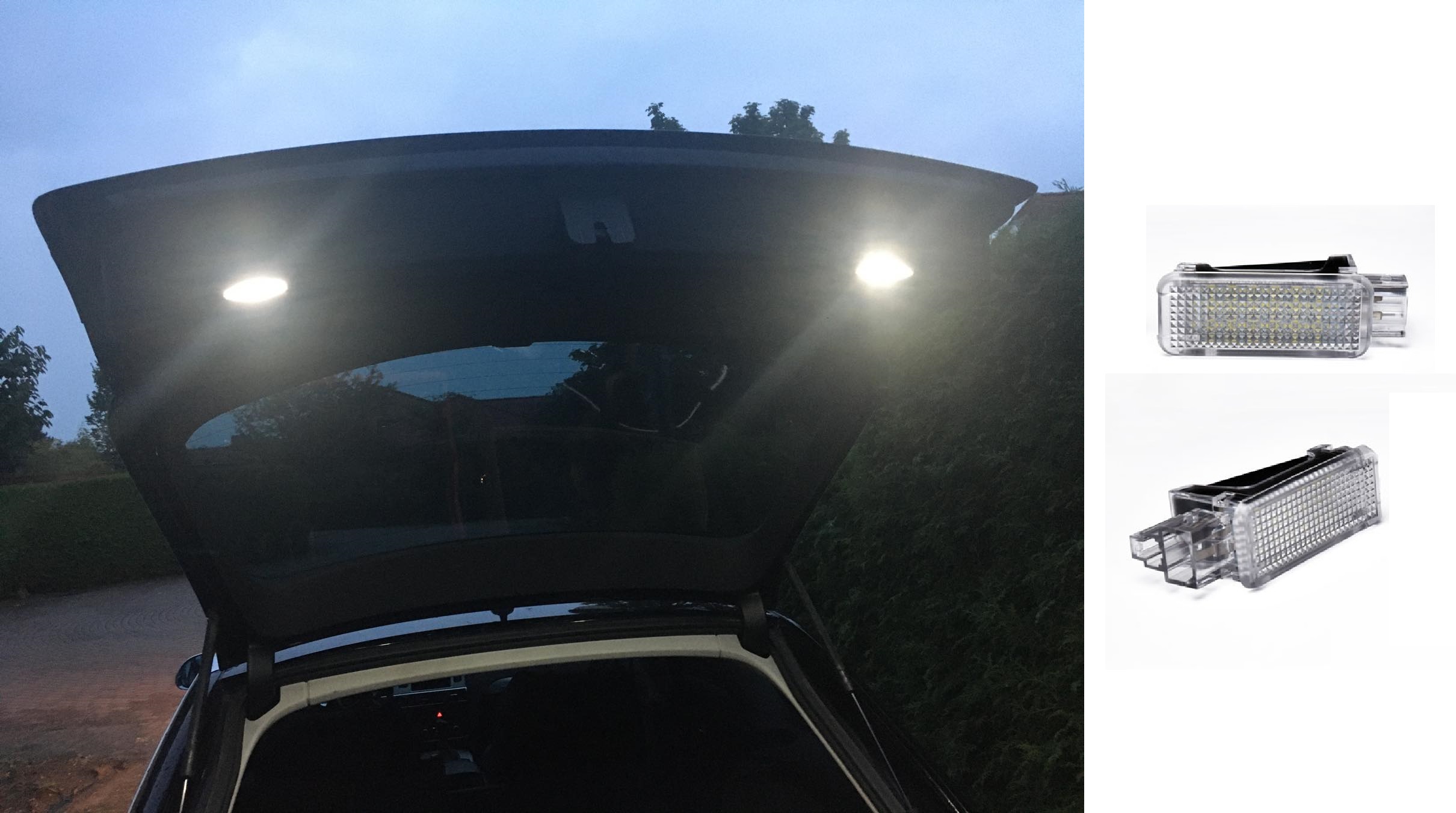 2x LED SMD PREMIUM Innenraumbeleuchtung Innenraum Beleuchtung für die Heckklappe für Audi A6 4F C6 Avant