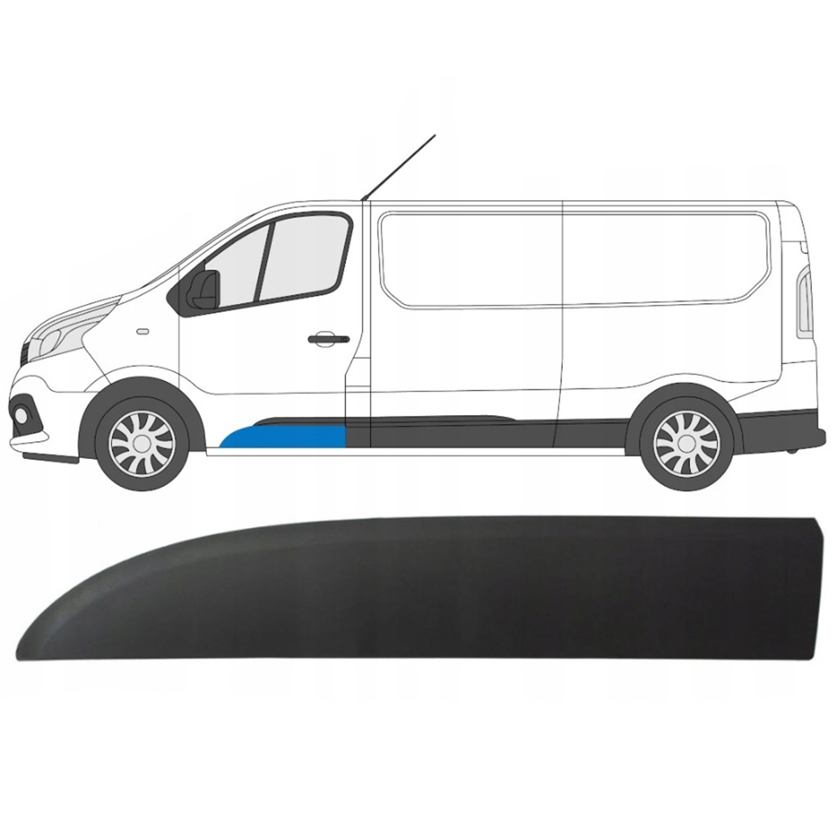 Seitenleiste Verkleidung Zierleiste LINKS 808213720R für Nissan NV300 2016-