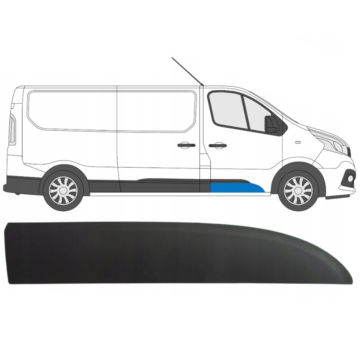Seitenleiste Verkleidung Zierleiste RECHTS 808200752R für Nissan NV300 2016-