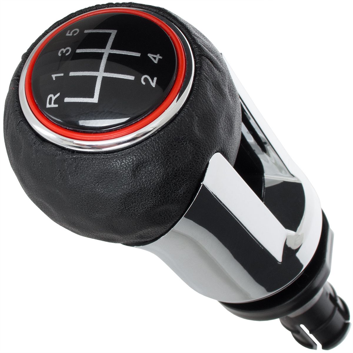 5-Gang Schaltknauf in Schwarz 'Golfball Design' in Schwarz / Chrom für VW Golf VII 7 ab 2012-