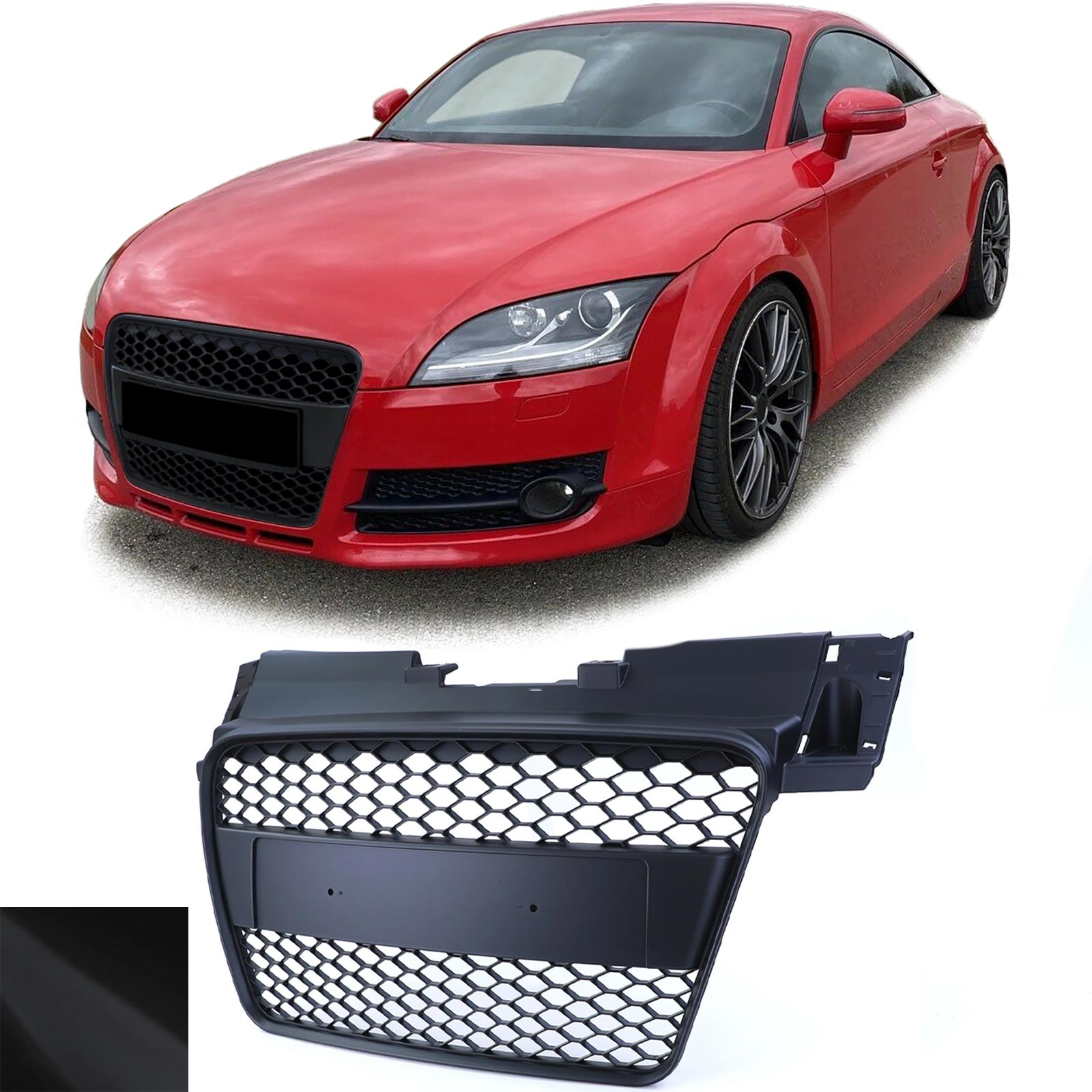 Kühlergrill Sportgrill Wabengrill Grill Schwarz Matt für Audi TT 8J Vorfacelift 06-10