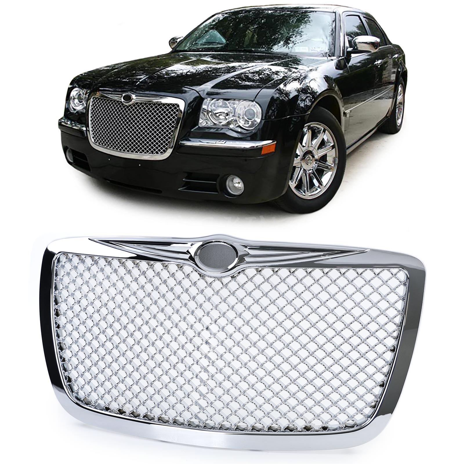 Kühlergrill Sportgrill Wabengrill Grill in Chrom für Chrysler 300C ab 2004-2011