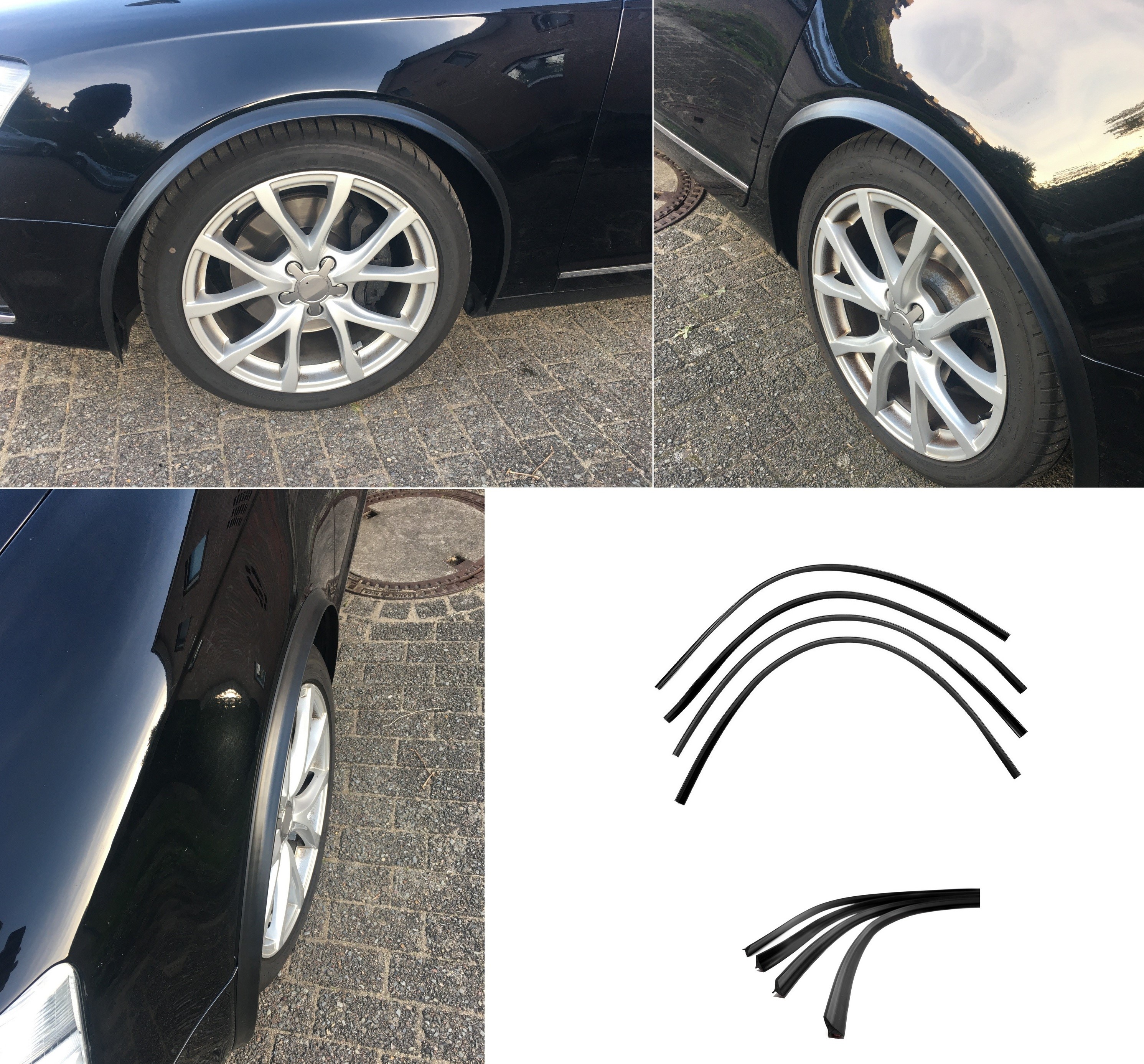 4x Radlauf Kotflügelverbreiterung Radlaufleisten Radlaufverbreiterung 2,5cm zuschneidbar selbstklebend für VW Golf 2 83-91 / Golf 3 91-97