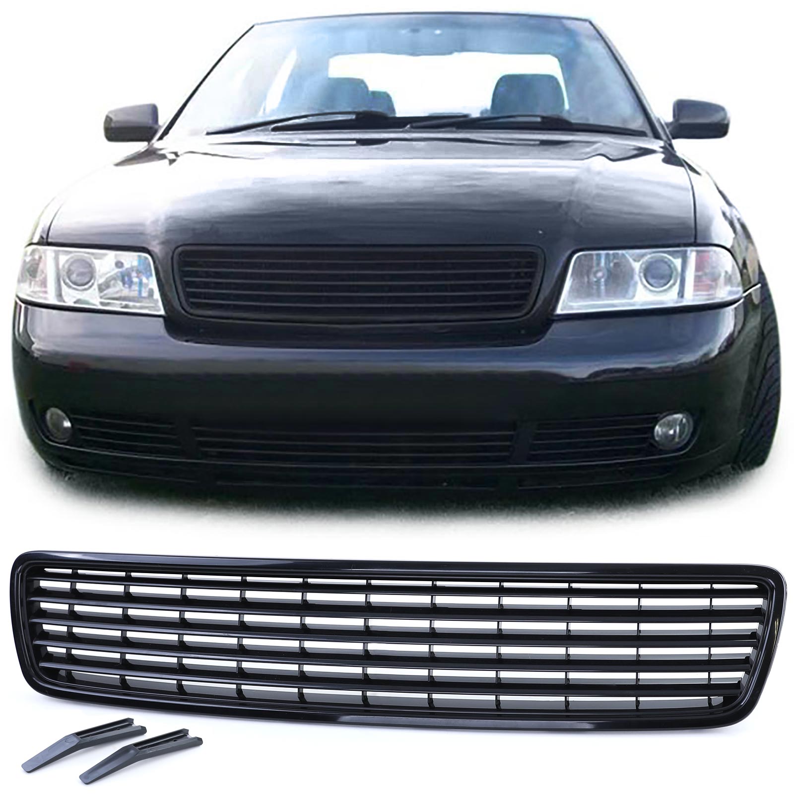 Kühlergrill Sportgrill Grill Schwarz für Audi A4 B5 (8D) ab 1994-2000