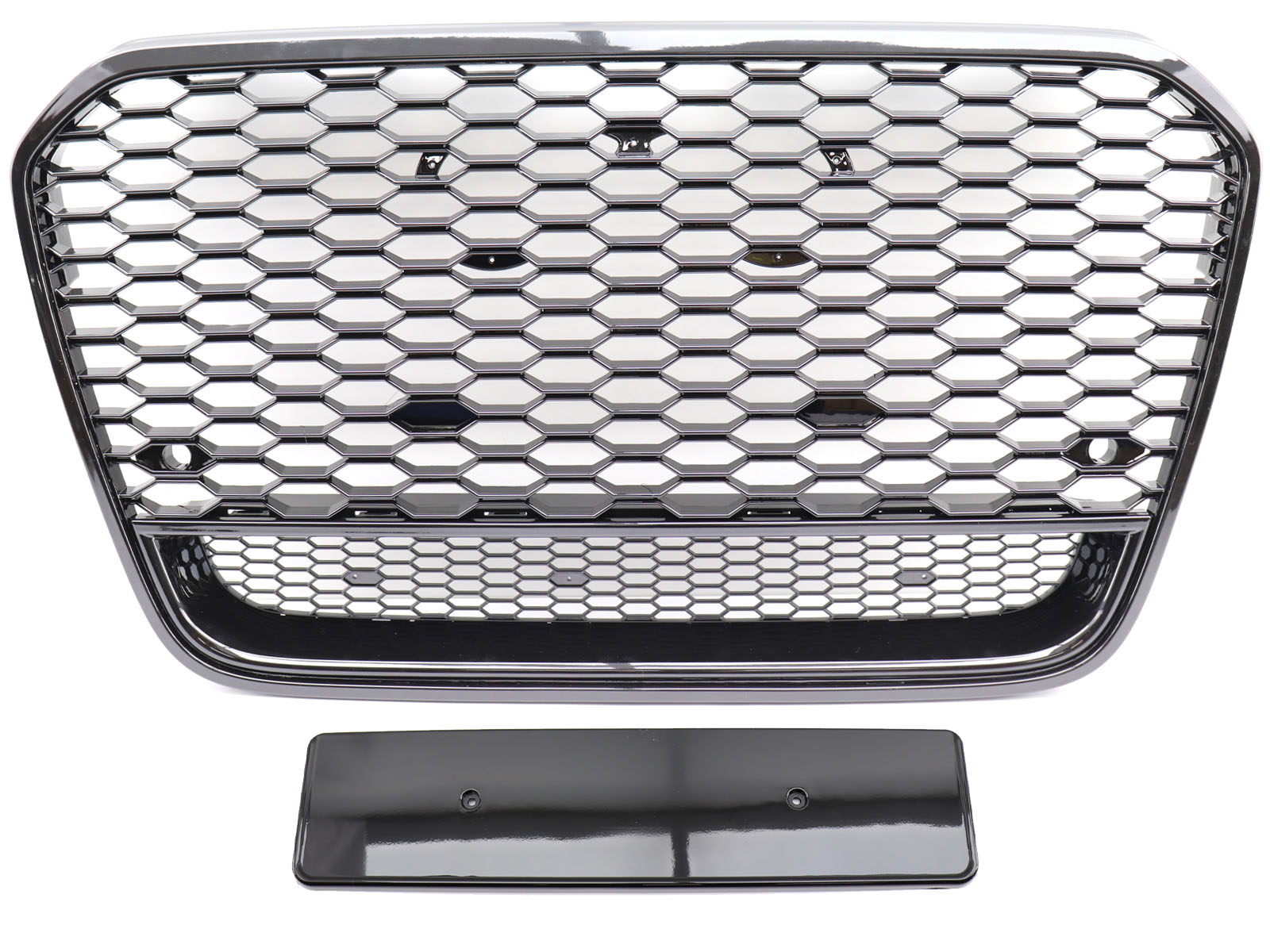 Kühlergrill Sportgrill Wabengrill Grill Schwarz Glanz für Audi A6 4G C7 Limousine + Avant ab 2011 bis 10/2014