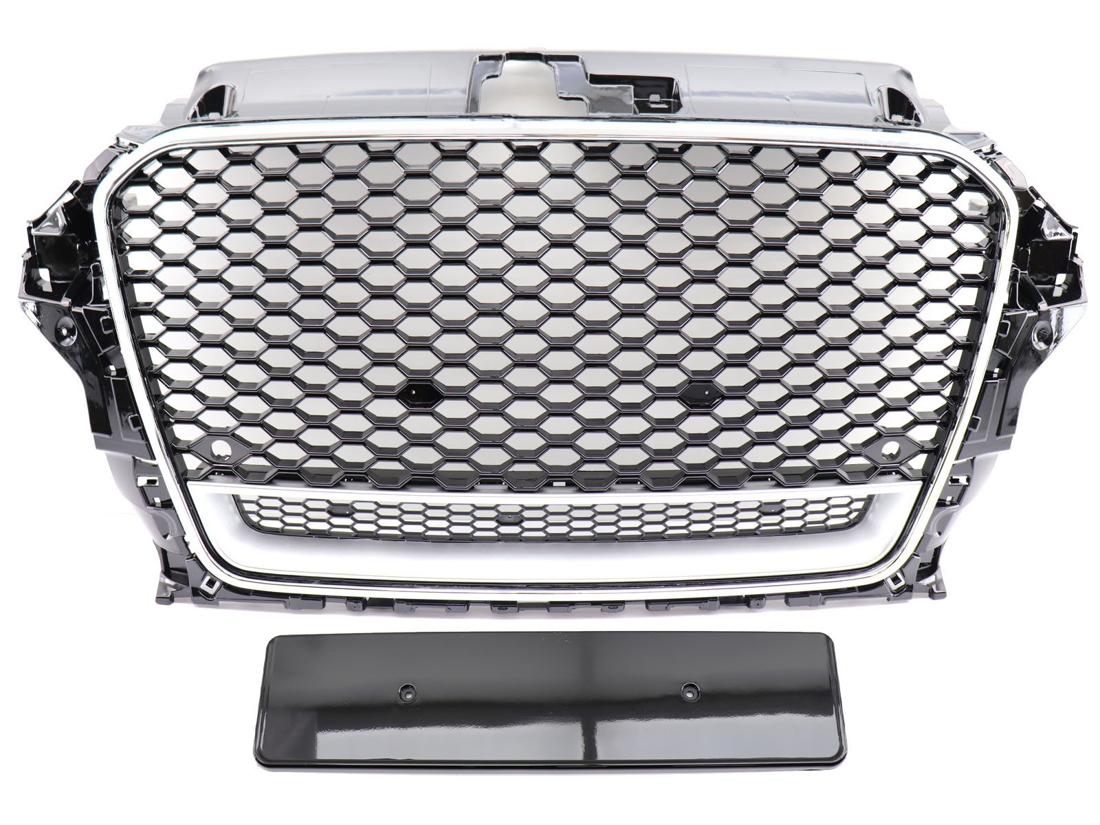 Kühlergrill Sportgrill Wabengrill Grill Schwarz Glanz für Audi A3 8V ab 2012-2016 (nicht für S-Line und S3)
