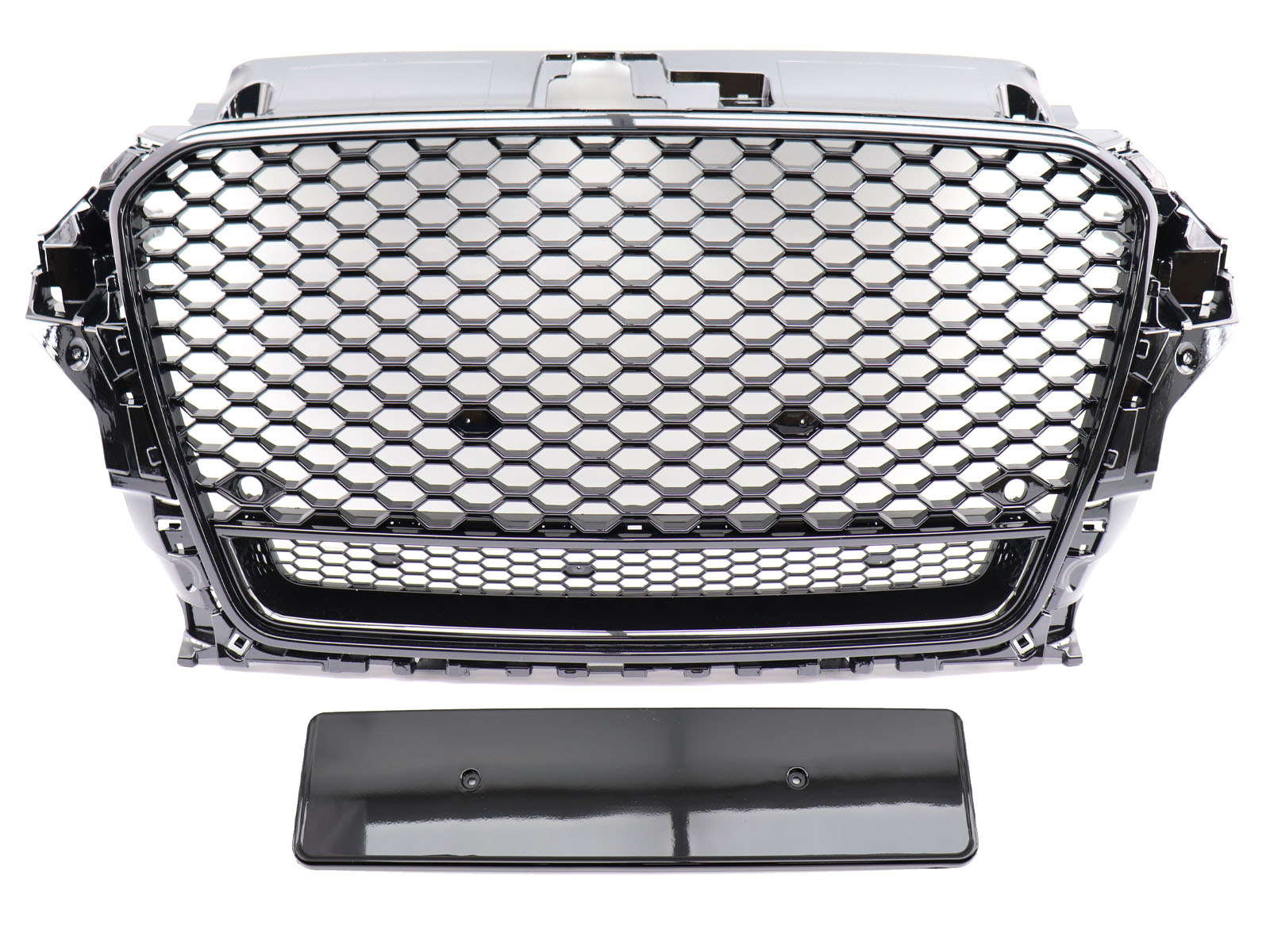 Kühlergrill Sportgrill Wabengrill Grill Schwarz Glanz für Audi A3 8V ab 2012-2016 (nicht für S-Line und S3)