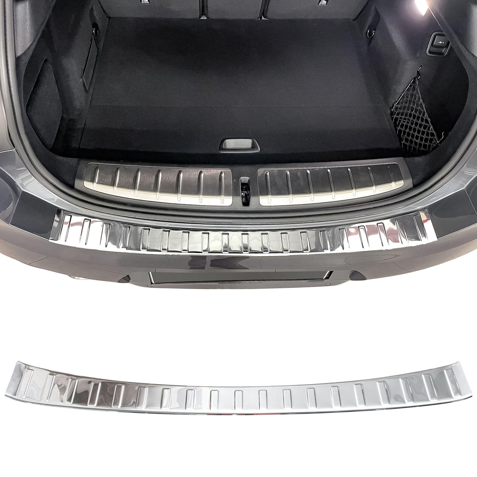 Edelstahl Ladekantenschutz Chrom Stoßstange Schutz Abdeckung mit Abkantung für BMW X2 Typ F39 ab 2017-