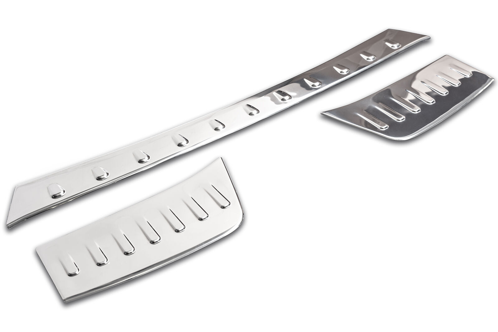 Edelstahl Ladekantenschutz Chrom Stoßstange Schutz Abdeckung mit Abkantung für Opel Grandland X ab 2017-