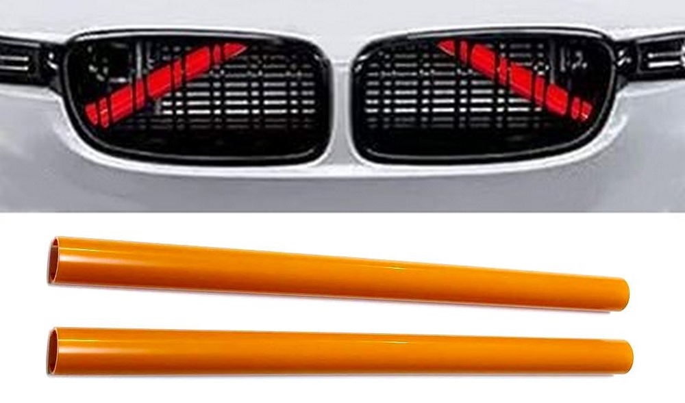 2x Kühlergrill Streben in Rot hinter dem Kühlergrill für BMW F07 F10 F11 F18 F06 F12 F13 F01 F02 F03 F04 F48 F49 F39 F45 F46