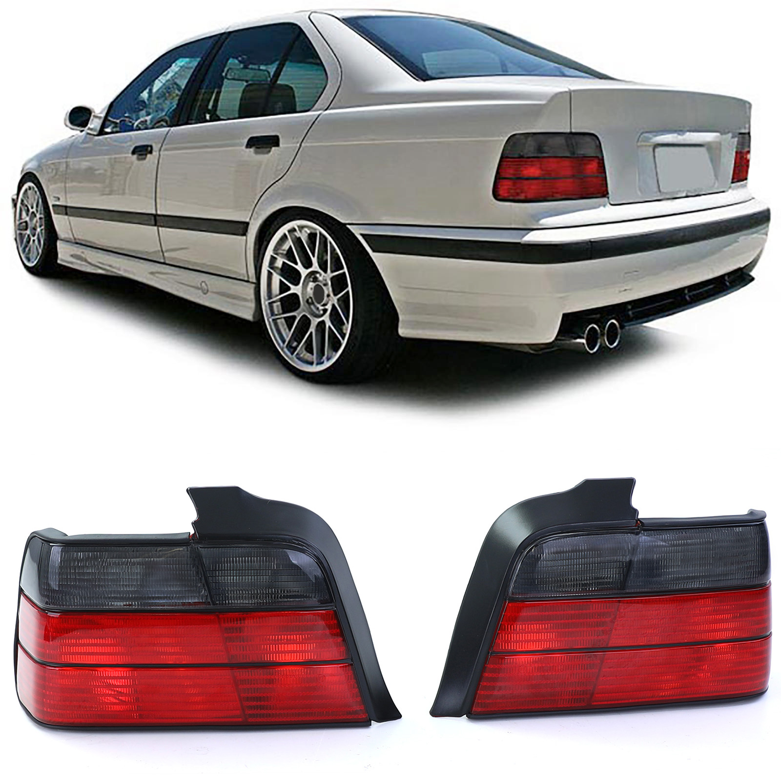 Rückleuchten Heckleuchten Rot Schwarz für BMW 3er E36 Limousine ab 1990-1999